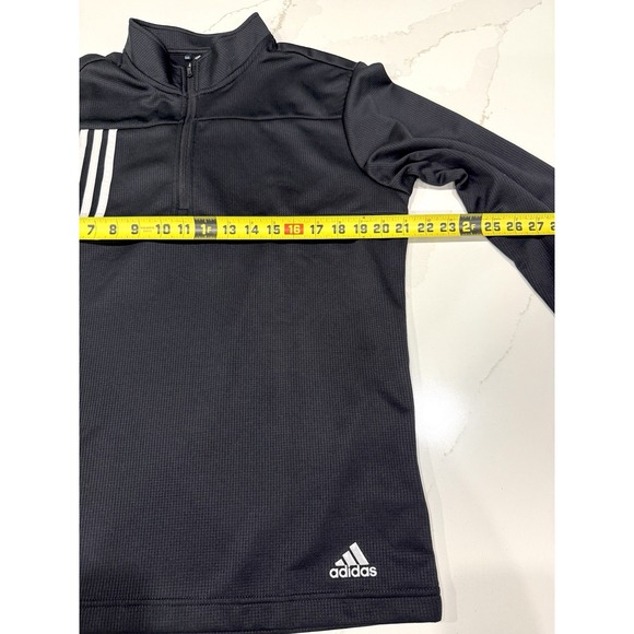 Adidas 3‎ Stripe 1/4 Zip Pullover Mens Medium Black Stand Up Collar - Picture 10 of 11